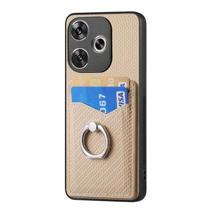 For Xiaomi Poco F6 5G / Redmi Turbo 3 5G Case Card Slots Ring Holder Kickstand Phone Cover