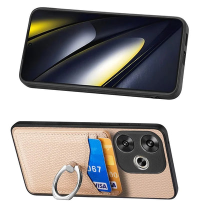 For Xiaomi Poco F6 5G / Redmi Turbo 3 5G Case Card Slots Ring Holder Kickstand Phone Cover