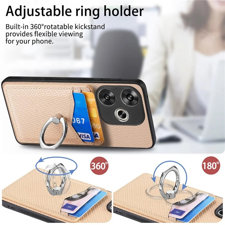 For Xiaomi Poco F6 5G / Redmi Turbo 3 5G Case Card Slots Ring Holder Kickstand Phone Cover