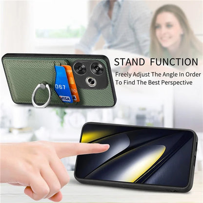 For Xiaomi Poco F6 5G / Redmi Turbo 3 5G Case Card Slots Ring Holder Kickstand Phone Cover