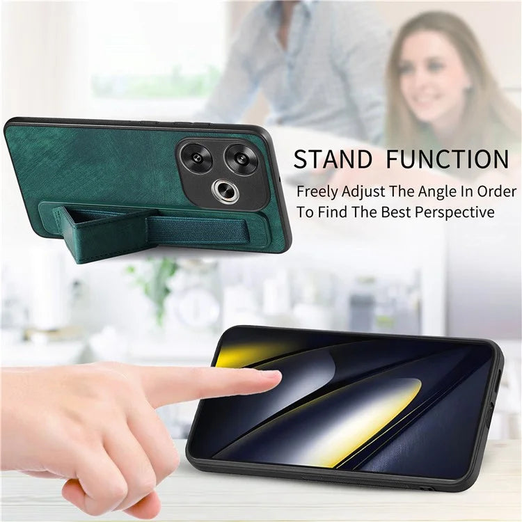 D11 For Xiaomi Poco F6 5G / Redmi Turbo 3 5G Case Wristband Leather + TPU Phone Cover