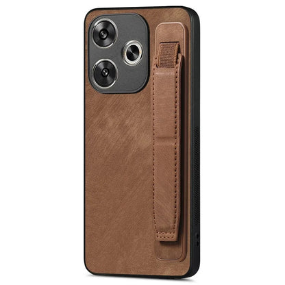 D11 For Xiaomi Poco F6 5G / Redmi Turbo 3 5G Case Wristband Leather + TPU Phone Cover
