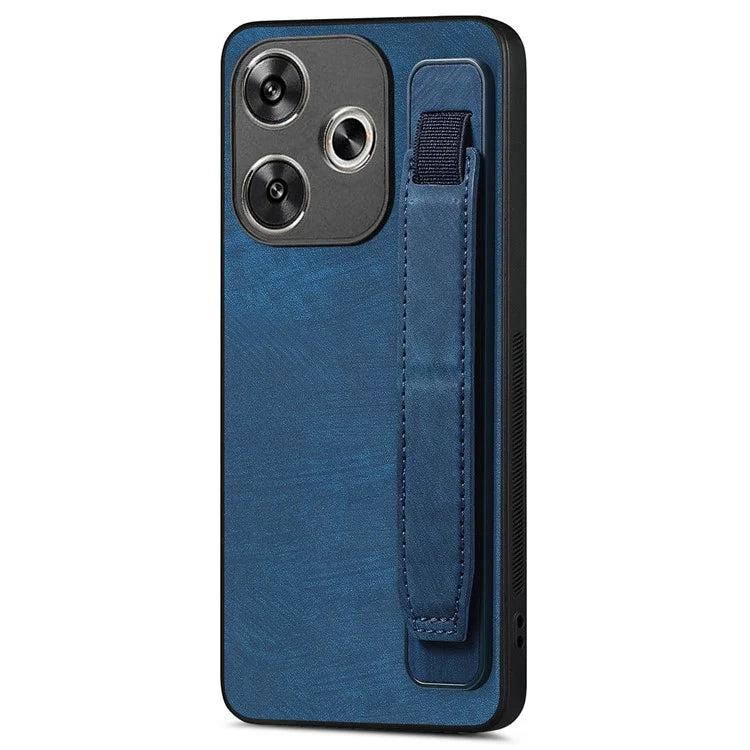 D11 For Xiaomi Poco F6 5G / Redmi Turbo 3 5G Case Wristband Leather + TPU Phone Cover