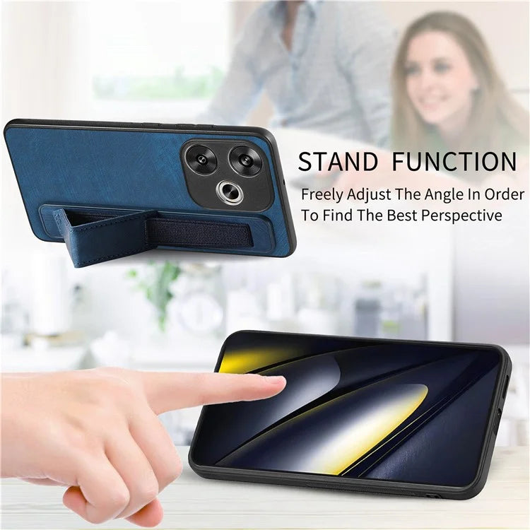 D11 For Xiaomi Poco F6 5G / Redmi Turbo 3 5G Case Wristband Leather + TPU Phone Cover