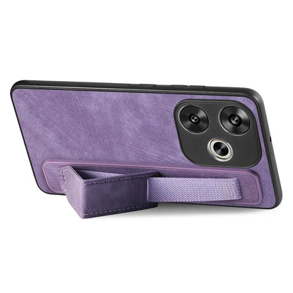 D11 For Xiaomi Poco F6 5G / Redmi Turbo 3 5G Case Wristband Leather + TPU Phone Cover