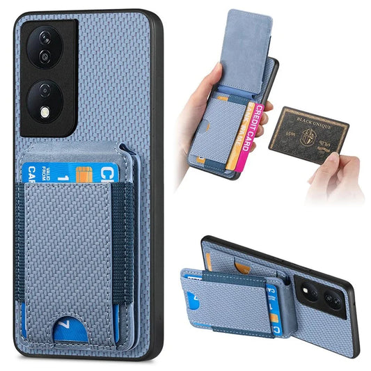 C1-12 For Honor 90 Smart / X7b 4G Case Card Holder Leather+PC+TPU Kickstand Phone Cover