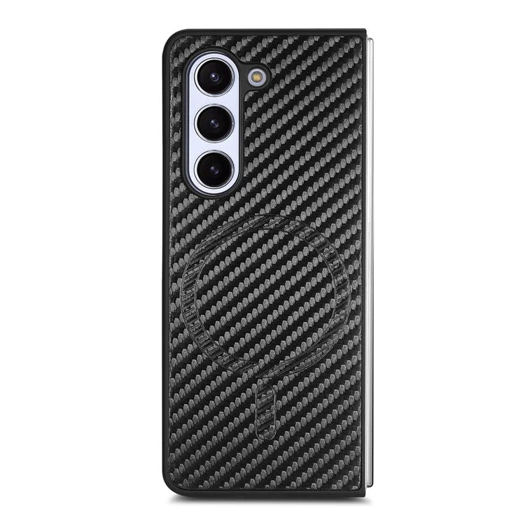 For Samsung Galaxy Z Fold5 5G Magnetic Case Leather+PC Phone Cover with Tempered Glass Film