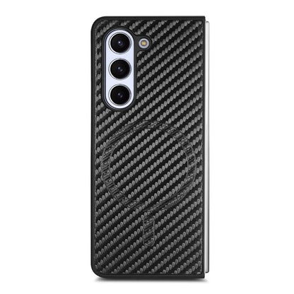 For Samsung Galaxy Z Fold5 5G Magnetic Case Leather+PC Phone Cover with Tempered Glass Film