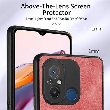 D2 for Xiaomi Redmi 12C 4G Case Card Slots Retro Leather Back Cover Ring Kickstand