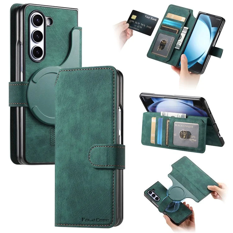 CASENEO MW-03 For Samsung Galaxy Z Fold6 5G Case Leather 2-in-1 Magnetic Detachable Wallet Phone Cover