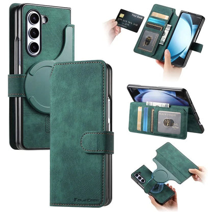 CASENEO MW-03 For Samsung Galaxy Z Fold6 5G Case Leather 2-in-1 Magnetic Detachable Wallet Phone Cover