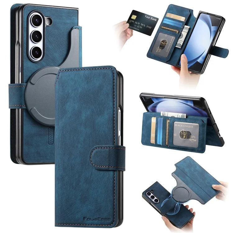 CASENEO MW-03 For Samsung Galaxy Z Fold6 5G Case Leather 2-in-1 Magnetic Detachable Wallet Phone Cover