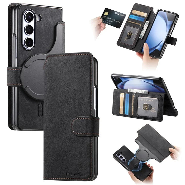 CASENEO MW-03 For Samsung Galaxy Z Fold6 5G Case Leather 2-in-1 Magnetic Detachable Wallet Phone Cover