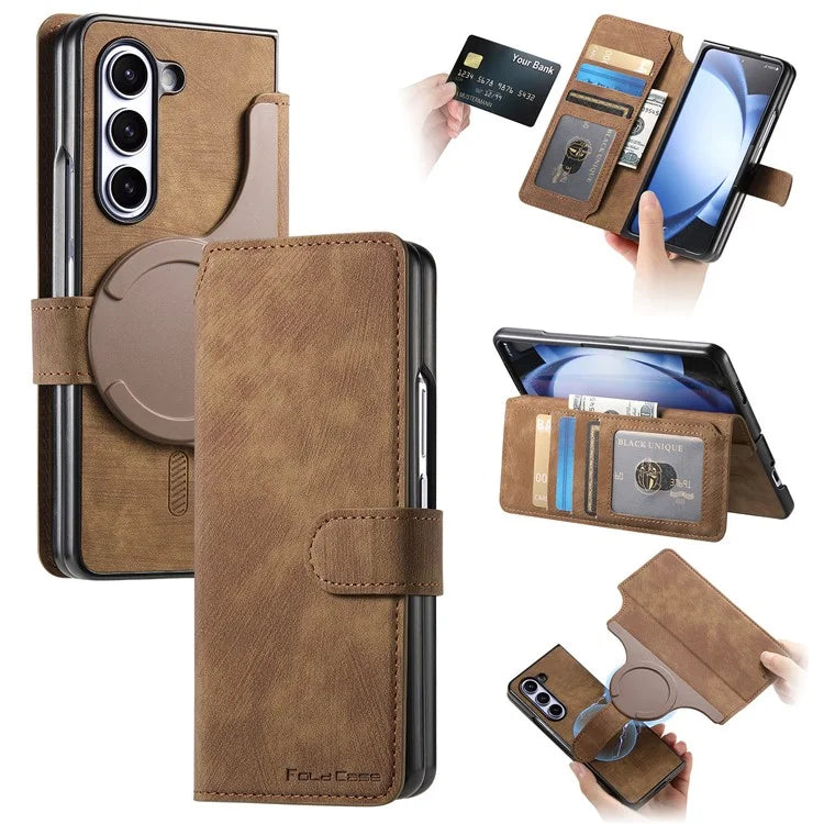 CASENEO MW-03 For Samsung Galaxy Z Fold6 5G Case Leather 2-in-1 Magnetic Detachable Wallet Phone Cover