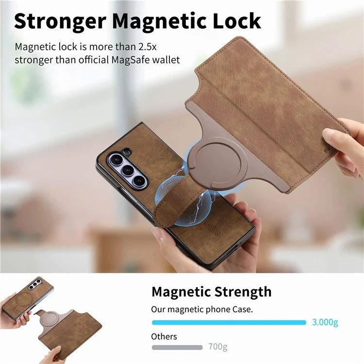 CASENEO MW-03 For Samsung Galaxy Z Fold6 5G Case Leather 2-in-1 Magnetic Detachable Wallet Phone Cover