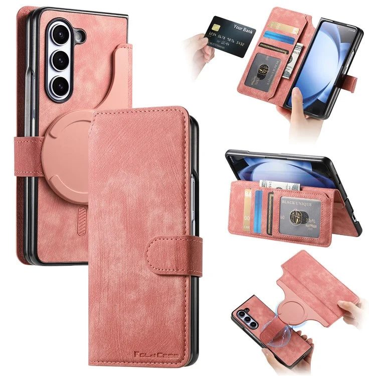 CASENEO MW-03 For Samsung Galaxy Z Fold6 5G Case Leather 2-in-1 Magnetic Detachable Wallet Phone Cover
