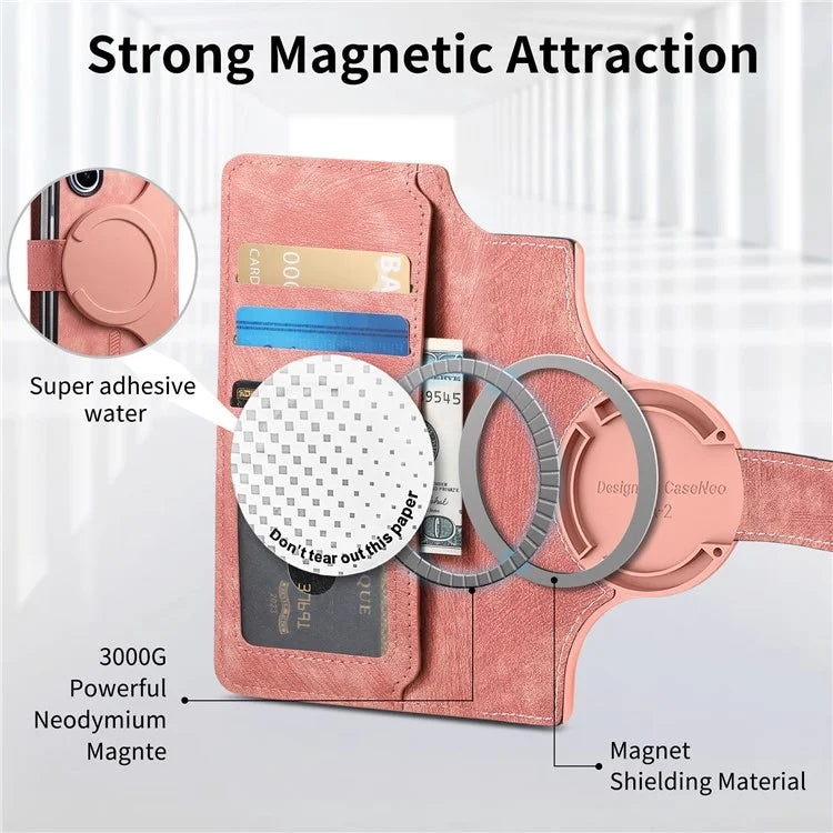 CASENEO MW-03 For Samsung Galaxy Z Fold6 5G Case Leather 2-in-1 Magnetic Detachable Wallet Phone Cover