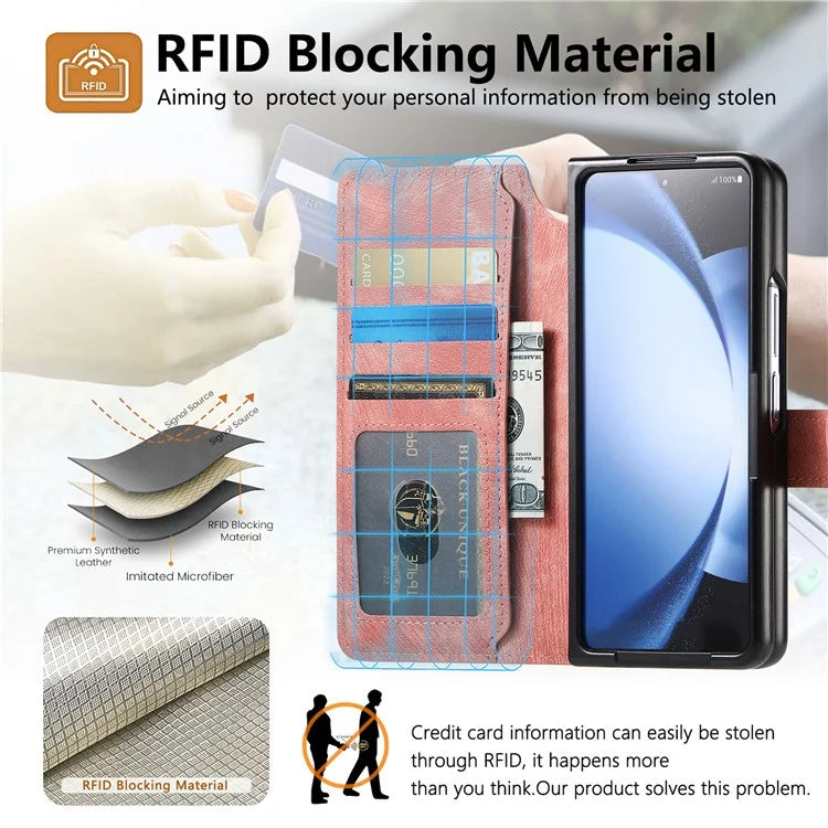 CASENEO MW-03 For Samsung Galaxy Z Fold6 5G Case Leather 2-in-1 Magnetic Detachable Wallet Phone Cover