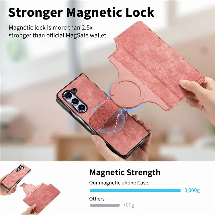 CASENEO MW-03 For Samsung Galaxy Z Fold6 5G Case Leather 2-in-1 Magnetic Detachable Wallet Phone Cover