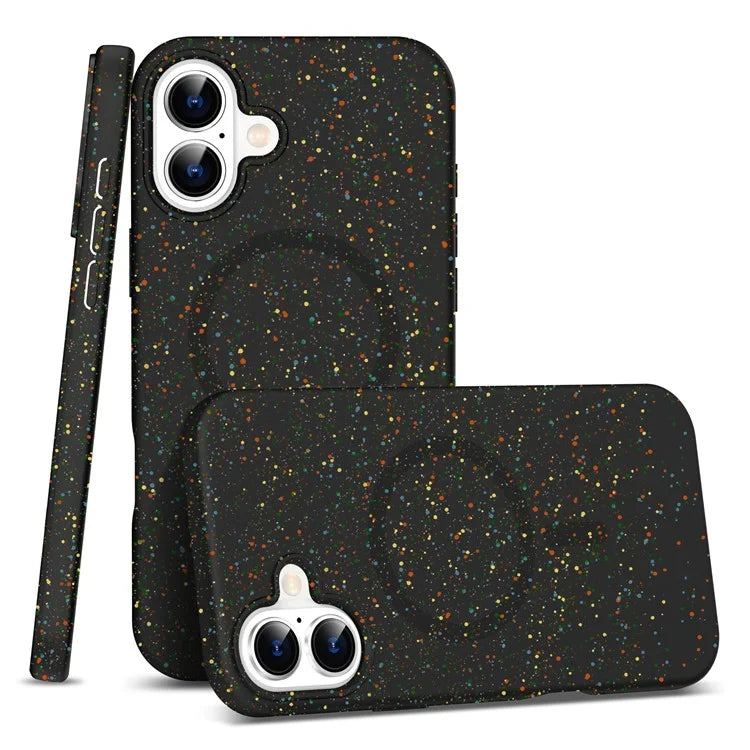 For iPhone 16 Case Compatible with MagSafe Colorful Dot Hard PC Matte Phone Cover