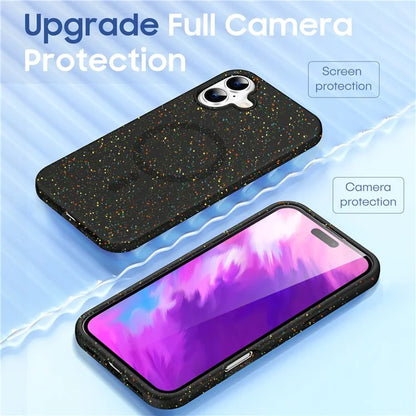For iPhone 16 Case Compatible with MagSafe Colorful Dot Hard PC Matte Phone Cover