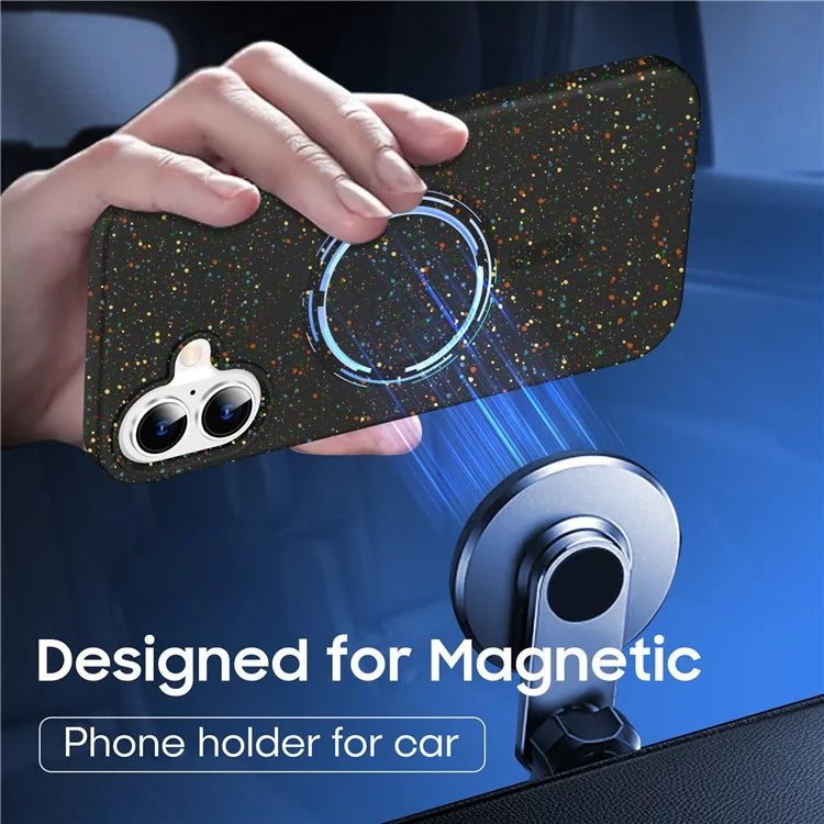 For iPhone 16 Case Compatible with MagSafe Colorful Dot Hard PC Matte Phone Cover