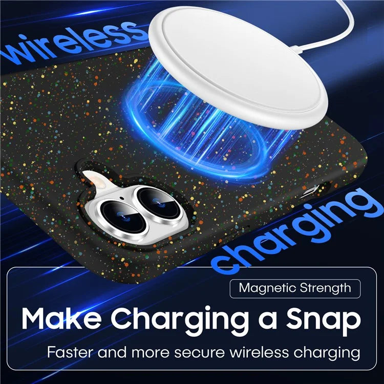 For iPhone 16 Case Compatible with MagSafe Colorful Dot Hard PC Matte Phone Cover