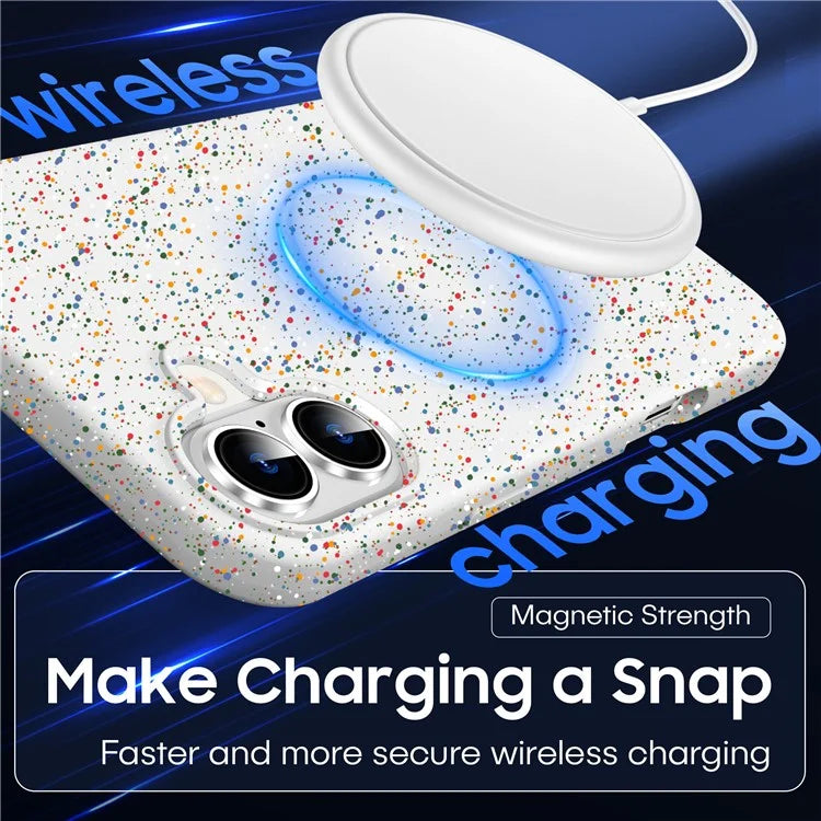 For iPhone 16 Case Compatible with MagSafe Colorful Dot Hard PC Matte Phone Cover