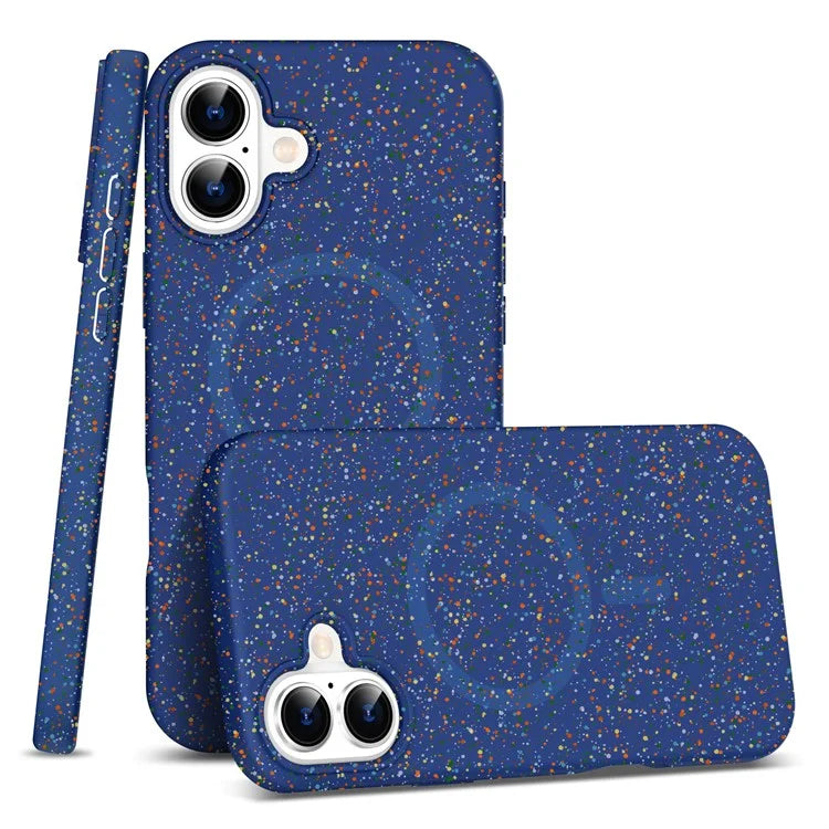For iPhone 16 Case Compatible with MagSafe Colorful Dot Hard PC Matte Phone Cover