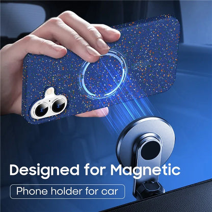 For iPhone 16 Case Compatible with MagSafe Colorful Dot Hard PC Matte Phone Cover