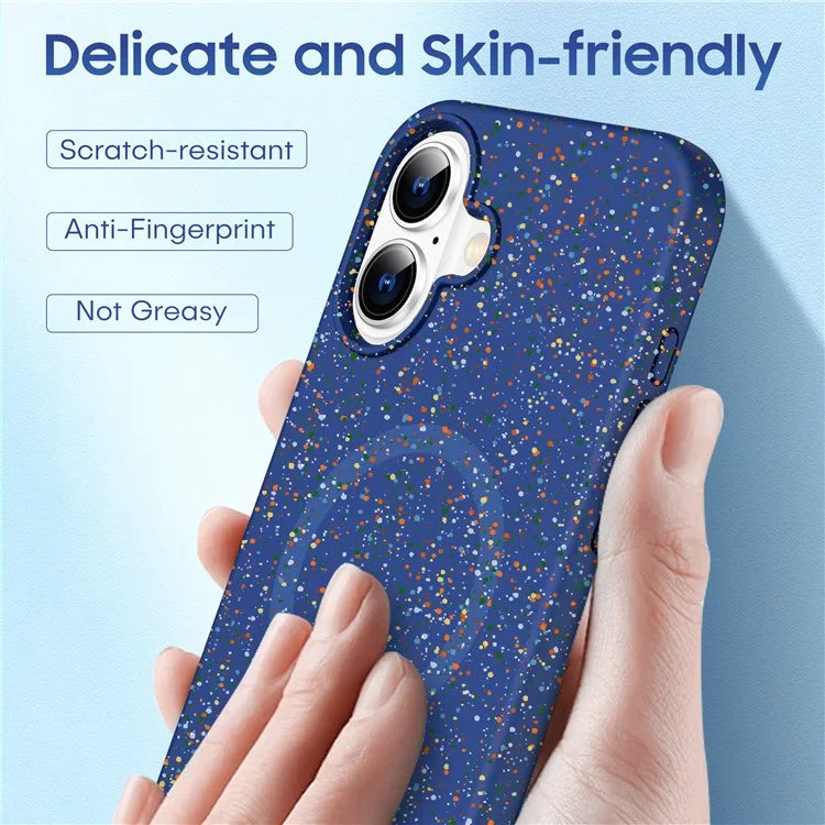 For iPhone 16 Case Compatible with MagSafe Colorful Dot Hard PC Matte Phone Cover