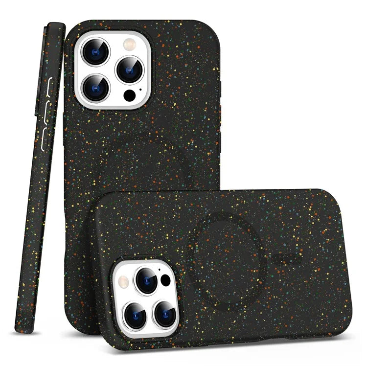 For iPhone 16 Pro Case Colorful Dot Hard PC Matte Phone Cover Compatible with MagSafe