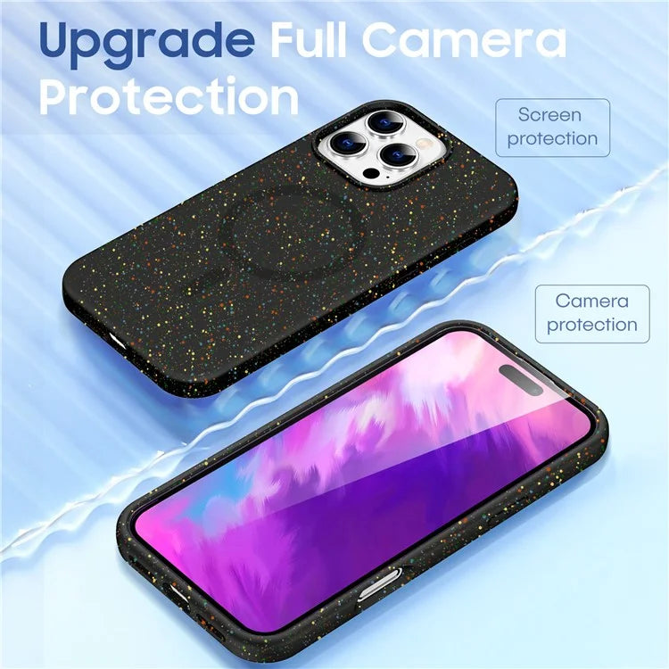 For iPhone 16 Pro Case Colorful Dot Hard PC Matte Phone Cover Compatible with MagSafe