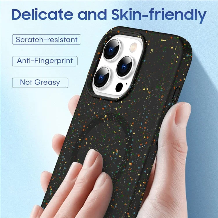 For iPhone 16 Pro Case Colorful Dot Hard PC Matte Phone Cover Compatible with MagSafe