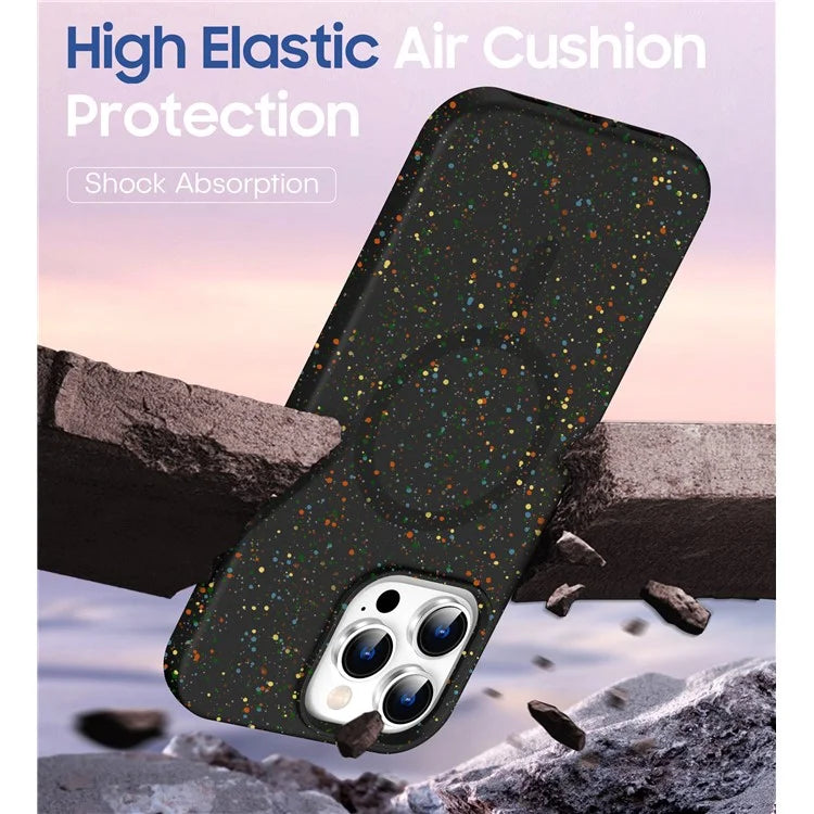For iPhone 16 Pro Case Colorful Dot Hard PC Matte Phone Cover Compatible with MagSafe