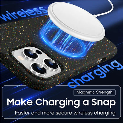 For iPhone 16 Pro Case Colorful Dot Hard PC Matte Phone Cover Compatible with MagSafe