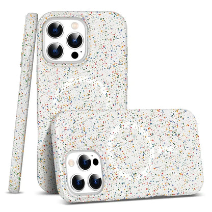 For iPhone 16 Pro Case Colorful Dot Hard PC Matte Phone Cover Compatible with MagSafe