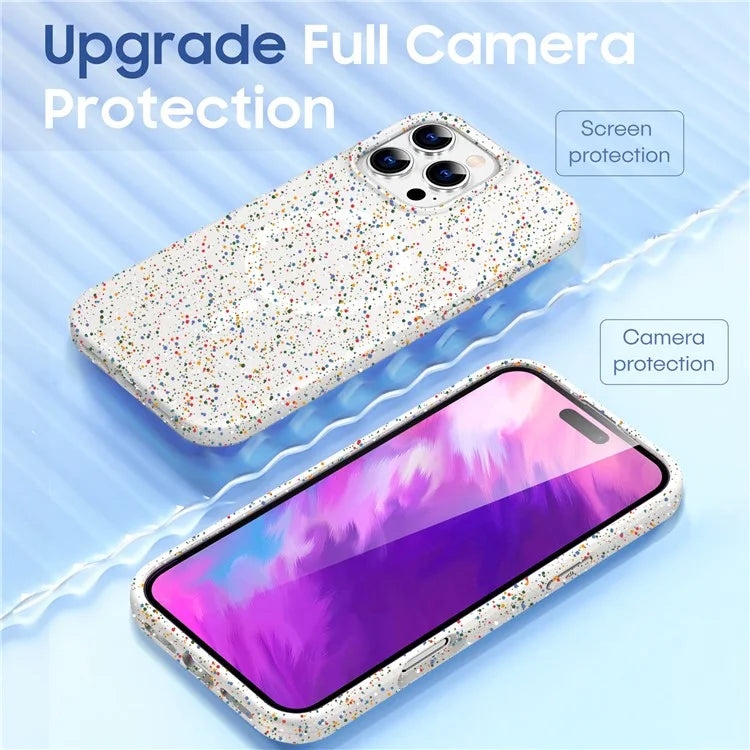 For iPhone 16 Pro Case Colorful Dot Hard PC Matte Phone Cover Compatible with MagSafe