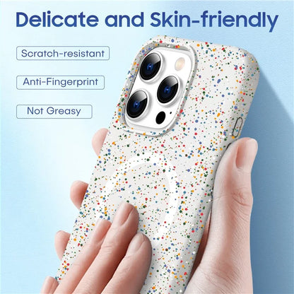For iPhone 16 Pro Case Colorful Dot Hard PC Matte Phone Cover Compatible with MagSafe