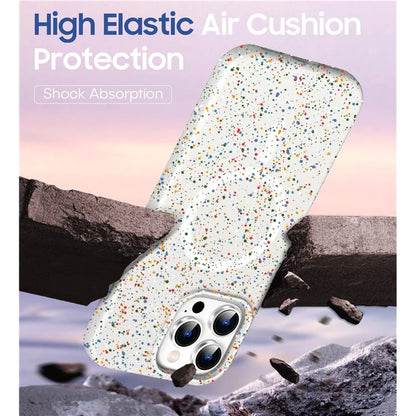 For iPhone 16 Pro Case Colorful Dot Hard PC Matte Phone Cover Compatible with MagSafe