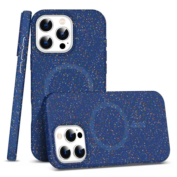For iPhone 16 Pro Case Colorful Dot Hard PC Matte Phone Cover Compatible with MagSafe