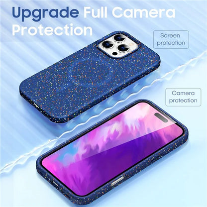 For iPhone 16 Pro Case Colorful Dot Hard PC Matte Phone Cover Compatible with MagSafe