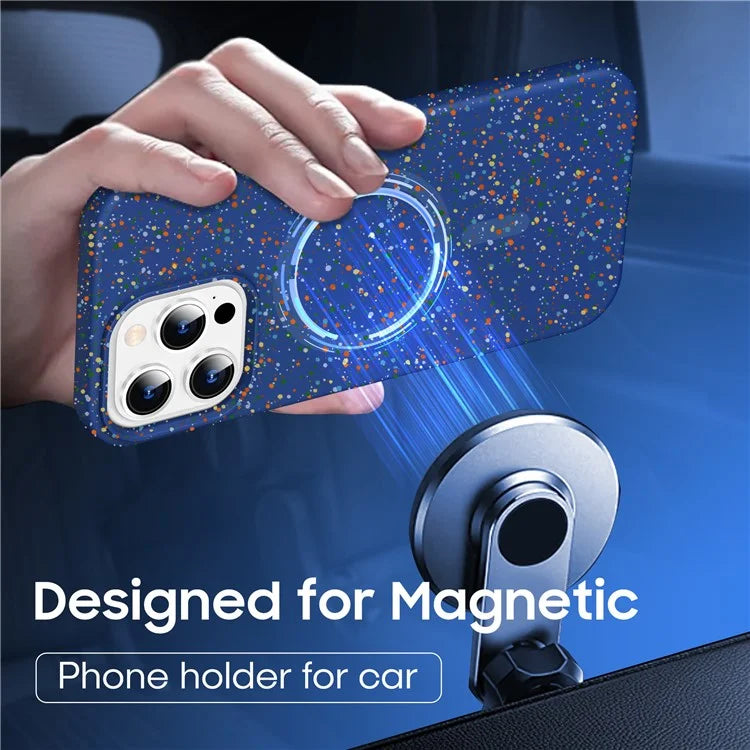 For iPhone 16 Pro Case Colorful Dot Hard PC Matte Phone Cover Compatible with MagSafe