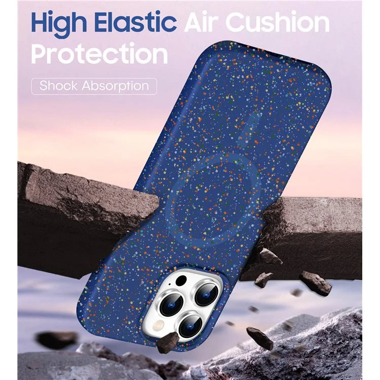 For iPhone 16 Pro Case Colorful Dot Hard PC Matte Phone Cover Compatible with MagSafe