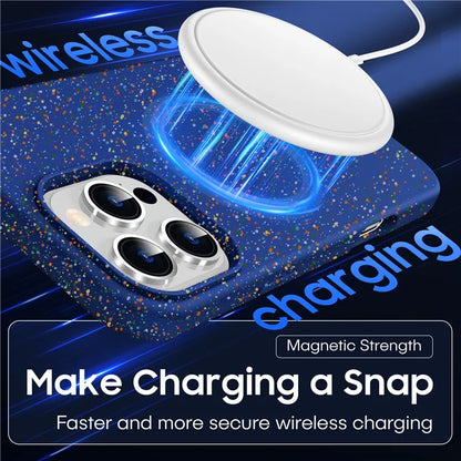 For iPhone 16 Pro Case Colorful Dot Hard PC Matte Phone Cover Compatible with MagSafe