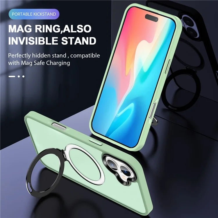 For iPhone 16 Plus Case Kickstand Back Phone Cover Compatible with MagSafe
