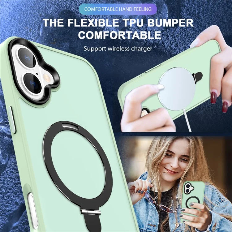 For iPhone 16 Plus Case Kickstand Back Phone Cover Compatible with MagSafe
