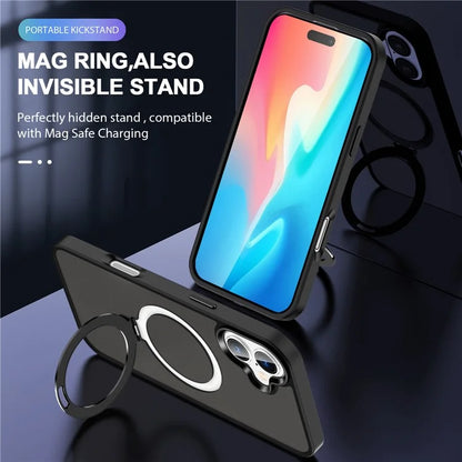 For iPhone 16 Plus Case Kickstand Back Phone Cover Compatible with MagSafe