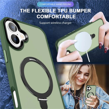 For iPhone 16 Plus Case Kickstand Back Phone Cover Compatible with MagSafe