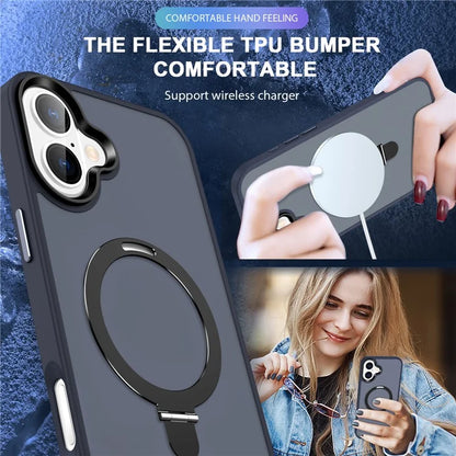 For iPhone 16 Plus Case Kickstand Back Phone Cover Compatible with MagSafe